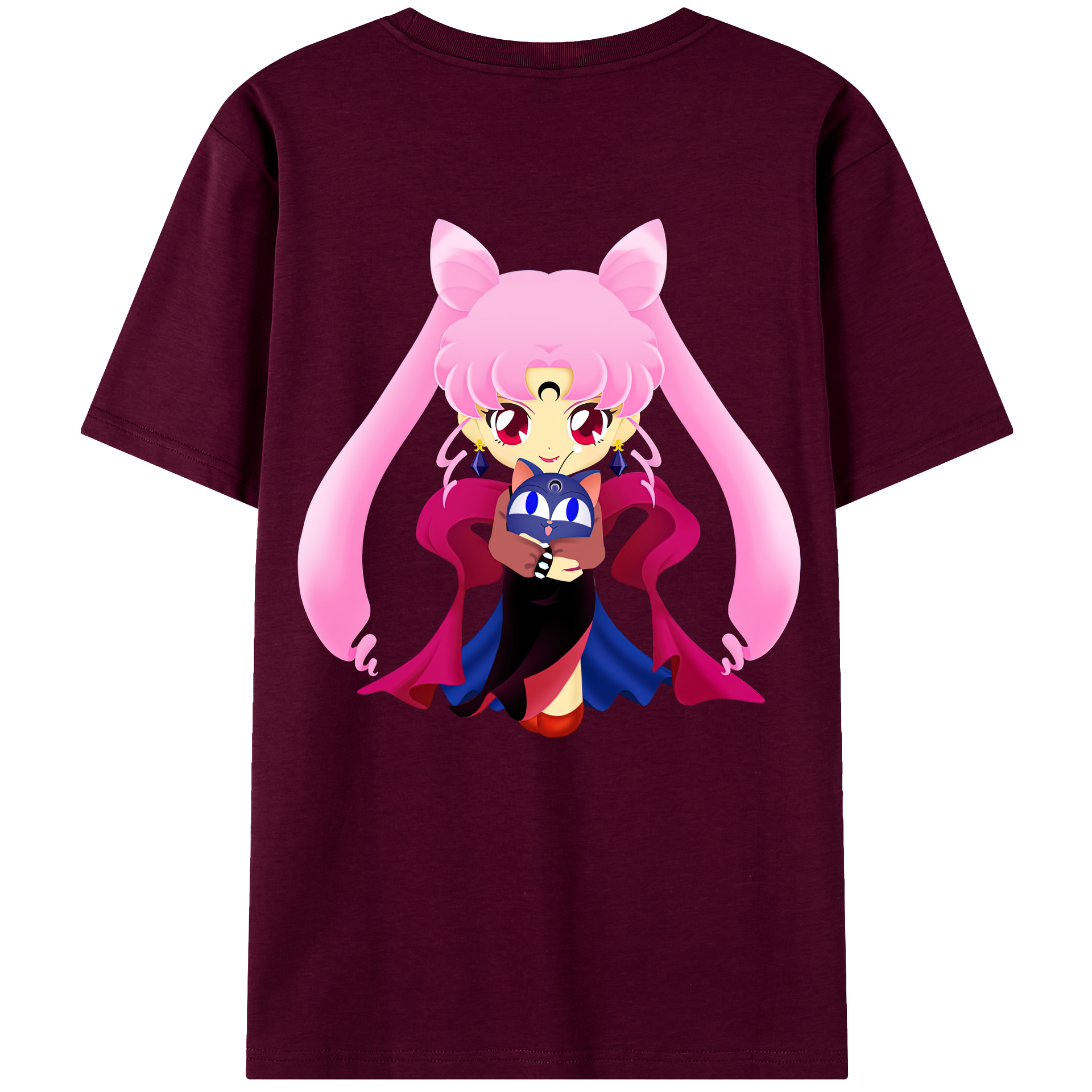 （画像用） 美少女戦士セーラームーン ちびうさ Sailor Moon Chibiusa Tsukino Usagi Small Lady Serenity レディース半袖Tシャツ(バックプリント)